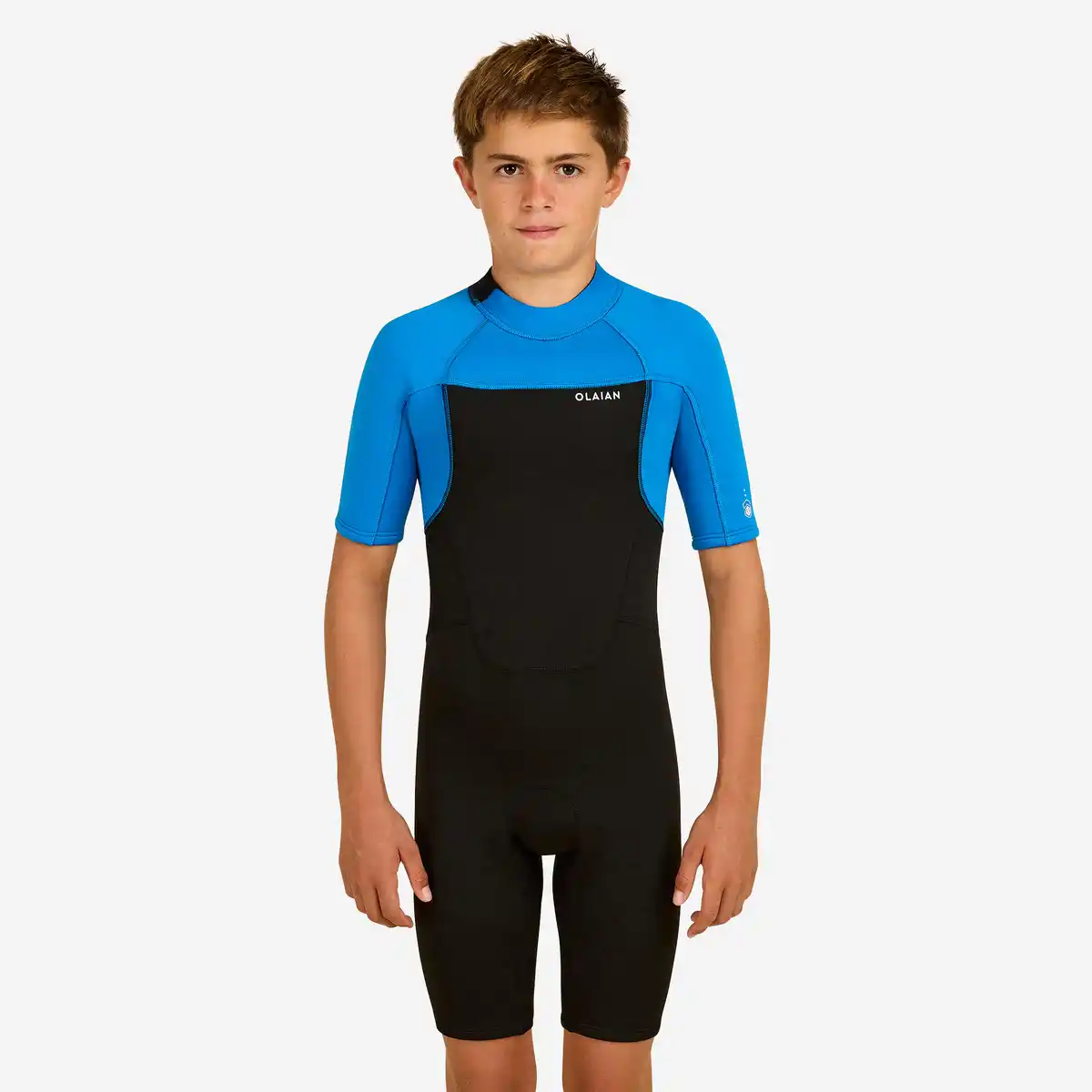 Bild 1 von DECATHLON Neopren Shorty Surfen Kinder Jungen Neopren 1,5 mm 500 blau/schwarz