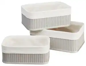 Korbset Bamboo Grau, 3er Set, Grau