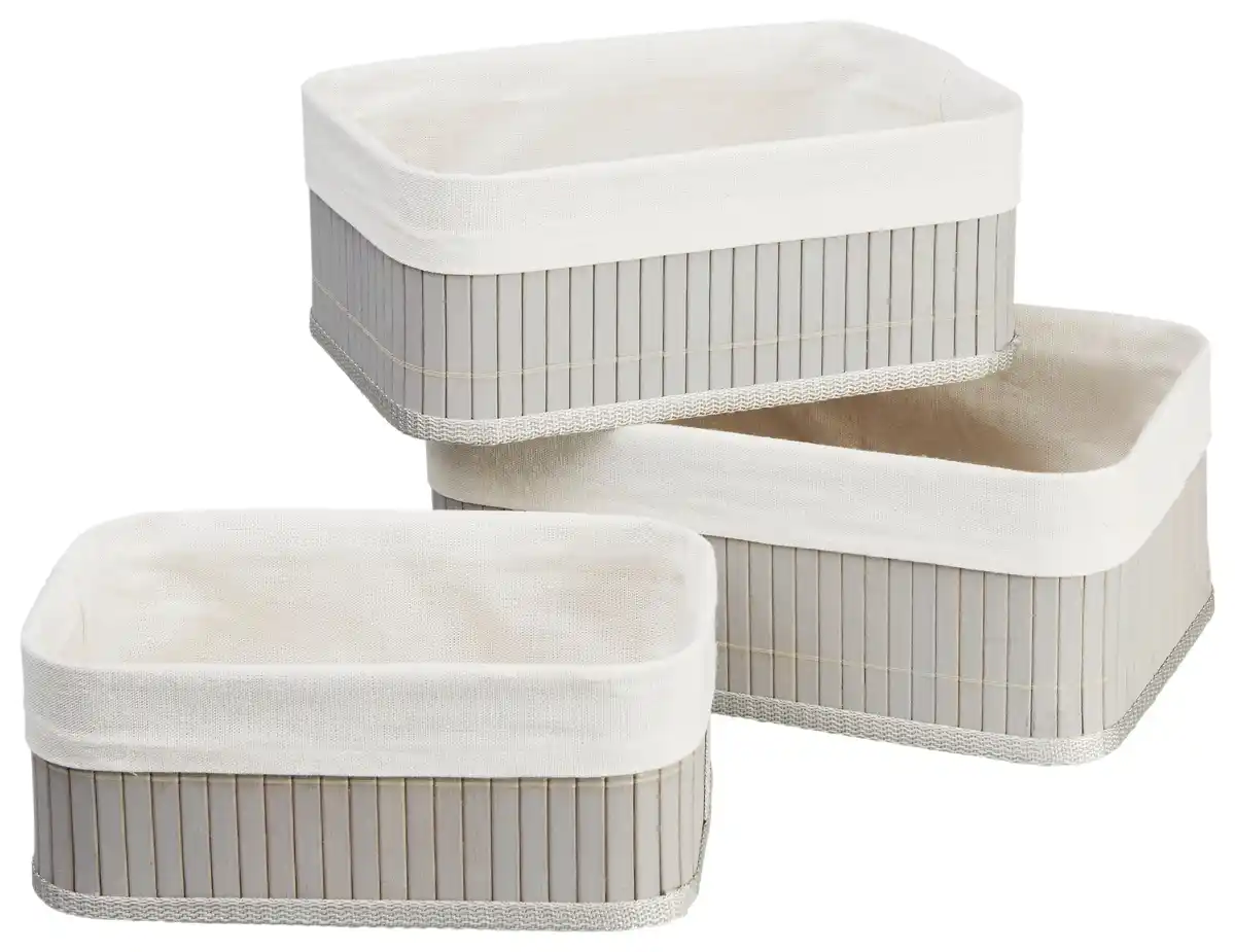 Bild 1 von Korbset Bamboo Grau, 3er Set, Grau