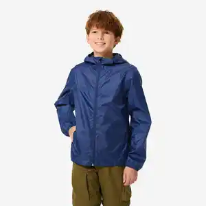 QUECHUA Regenjacke Kinder wasserdicht Größe 122–170 Wandern - MH100 Zip dunkelblau