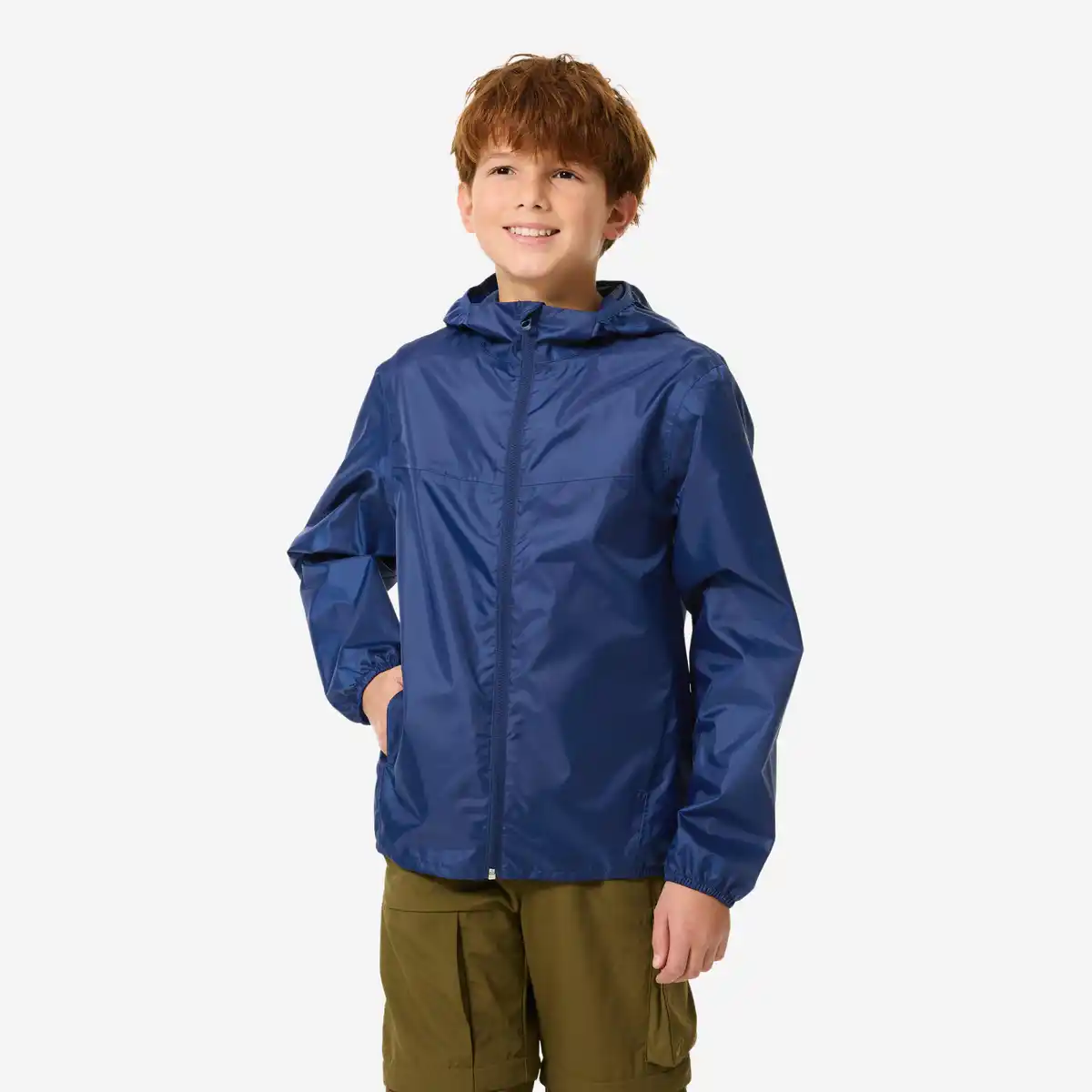 Bild 1 von QUECHUA Regenjacke Kinder wasserdicht Größe 122–170 Wandern - MH100 Zip dunkelblau