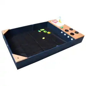 Sandkasten, Anthrazit, Braun, Holz, Hemlocktanne, 115x21.8x180 cm, EN 71, CE, FSC 100%, hoher Rand, Outdoor Spielzeug, Sandkästen