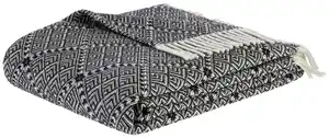 Decke Samira in Natur/Schwarz ca. 130x170cm, Naturfarben, Schwarz