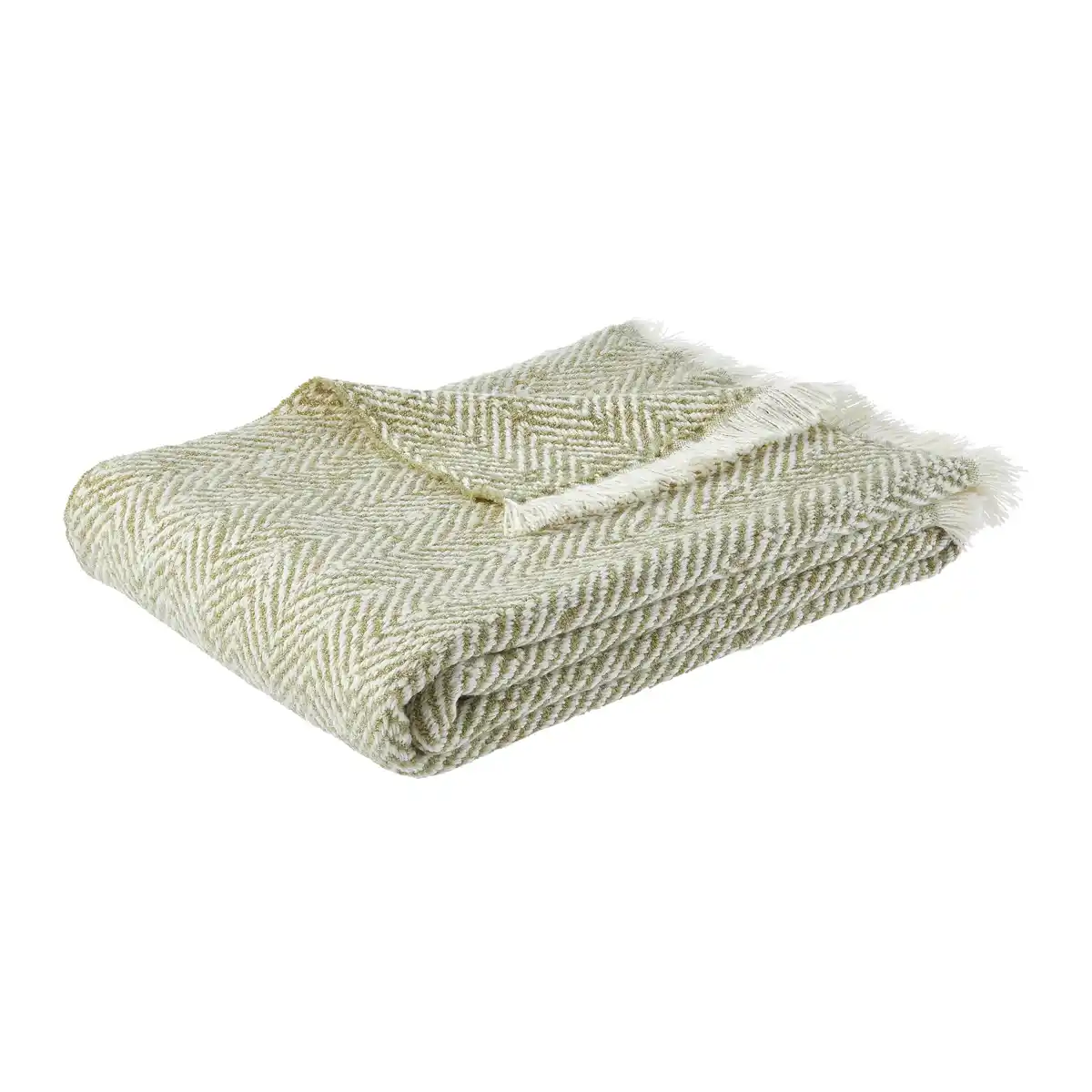 Bild 1 von Kuscheldecke Chevron Grün/Weiß ca. 130x170cm, Grün, Weiß
