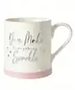 Bild 1 von Tasse mit silberner Schrift, weiß/rosa