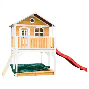 Spielhaus, Braun, Rot, Weiß, Holz, Hemlocktanne, 432x293x212 cm, EN 71, CE, FSC 100%, Outdoor Spielzeug, Spielhäuser