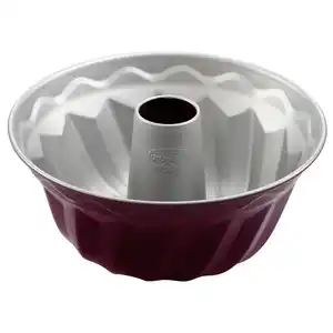 Dr.Oetker Gugelhupfform Back-Liebe Bicolor, Grau, Rot, Metall, rund, 11.5 cm, antihaftbeschichtet, Backen, Backformen, Gugelhupfformen