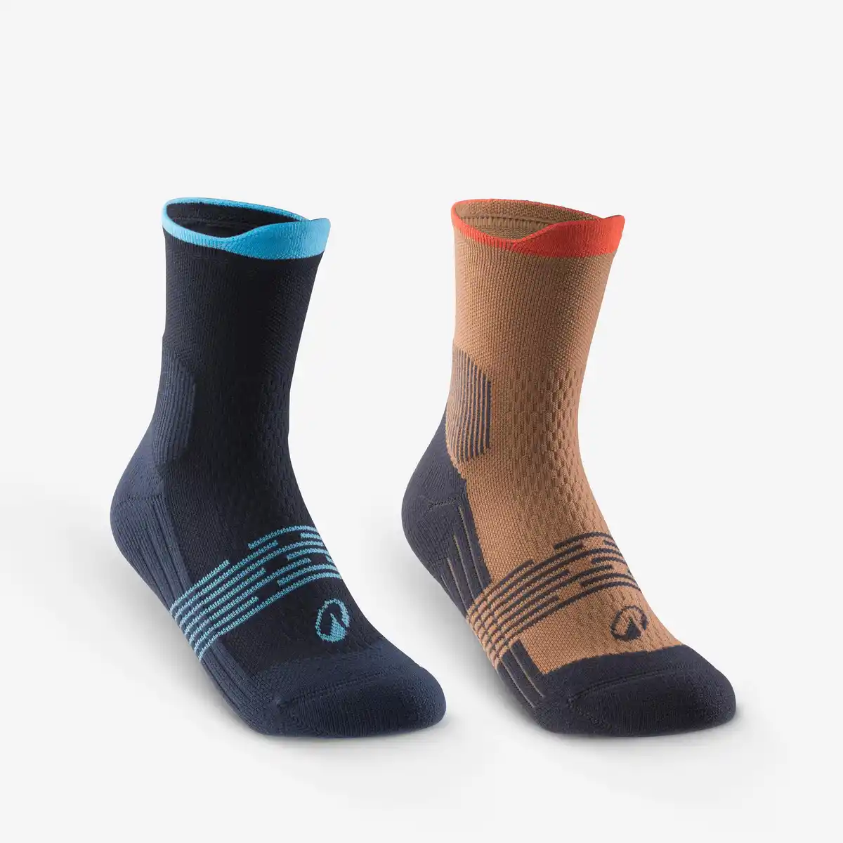 Bild 1 von QUECHUA Wandersocken Kinder Gr.27–38 halbhoch Doppelpack - Hike 500 braun