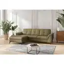 Bild 1 von Sit & More Ecksofa Zora E, Olivgrün, Metall, Echtleder, Nappaleder, 4,5-Sitzer, Ottomane links, L-Form, 262x164 cm, Goldenes M, Made in Europe, DGM-Klimapakt, Rücken echt, Armteil links, rechts, Wo