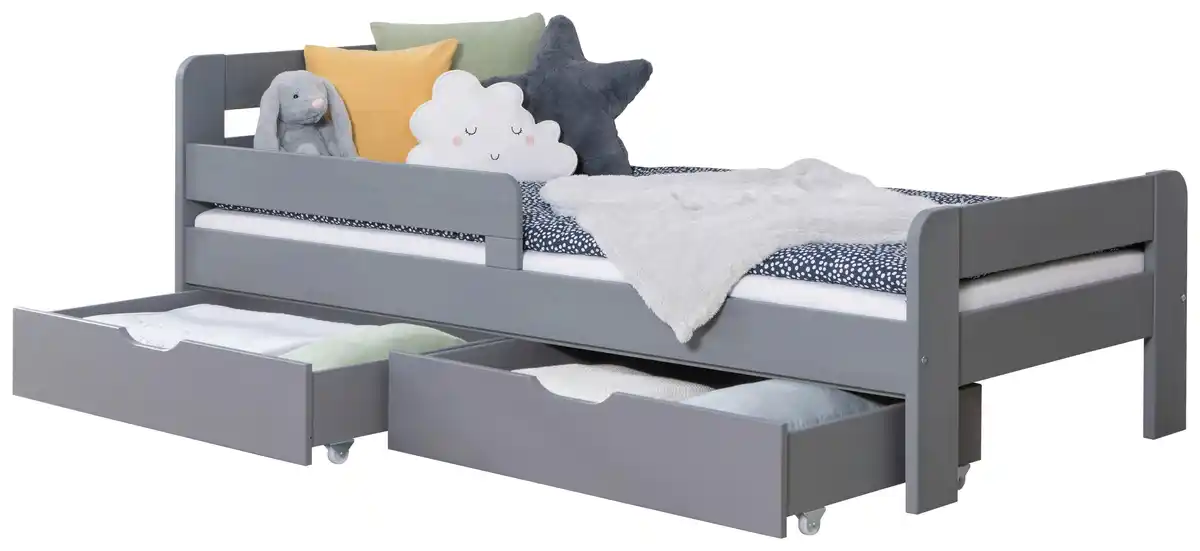 Bild 1 von Bett Bennet mit Schubkasten ca. 120x200 cm Hellgrau, Hellgrau