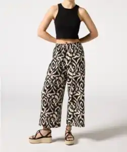 Culotte mit AOP, schwarz bedruckt