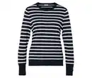 Bild 1 von Feinstrickpullover, dunkelblau-weiß gestreift
