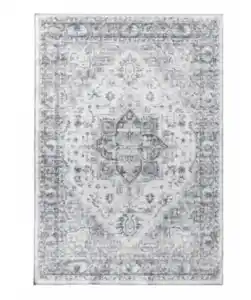 Samtteppich Orient-Design, grau bedruckt