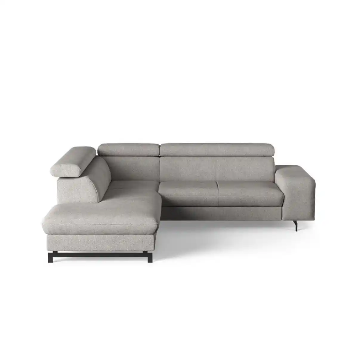 Bild 1 von Cotta Ecksofa, Hellgrau, Kunststoff, Echtholz,Buche, 4-Sitzer, Ottomane links,L-Form, 262x215 cm, Wohnzimmer, Sofas & Couches, Wohnlandschaften, Ecksofas