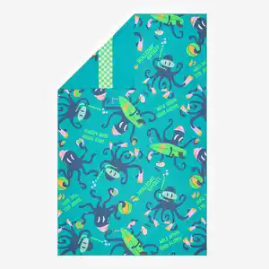 DECATHLON Mikrofaser-Handtuch XL 110 × 175 cm - bedruckt Friends türkis