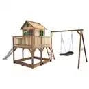 Bild 1 von Spielturm, Braun, Grün, Weiß, Holz, Hemlocktanne, 613x291x277 cm, EN 71, CE, FSC 100%, Outdoor Spielzeug, Spieltürme