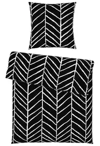Bettwäsche Marble in Schwarz ca. 135x200cm, Schwarz