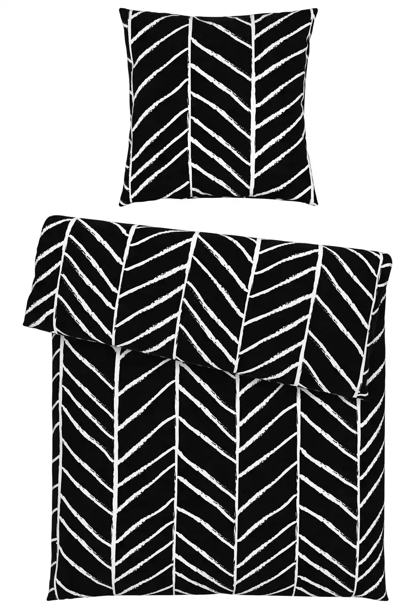 Bild 1 von Bettwäsche Marble in Schwarz ca. 135x200cm, Schwarz