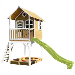 Spielturm Spielturm Sarah, Braun, Weiß, Hellgrün, Holz, Kunststoff, 370x291x191 cm, Fsc, EN 71, Outdoor Spielzeug, Spieltürme