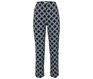 Stretchhose, dunkelblau mit weißem Alloverprint