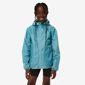 QUECHUA Regenjacke Kinder wasserdicht Größe 122–170 Wandern - MH100 Zip blau