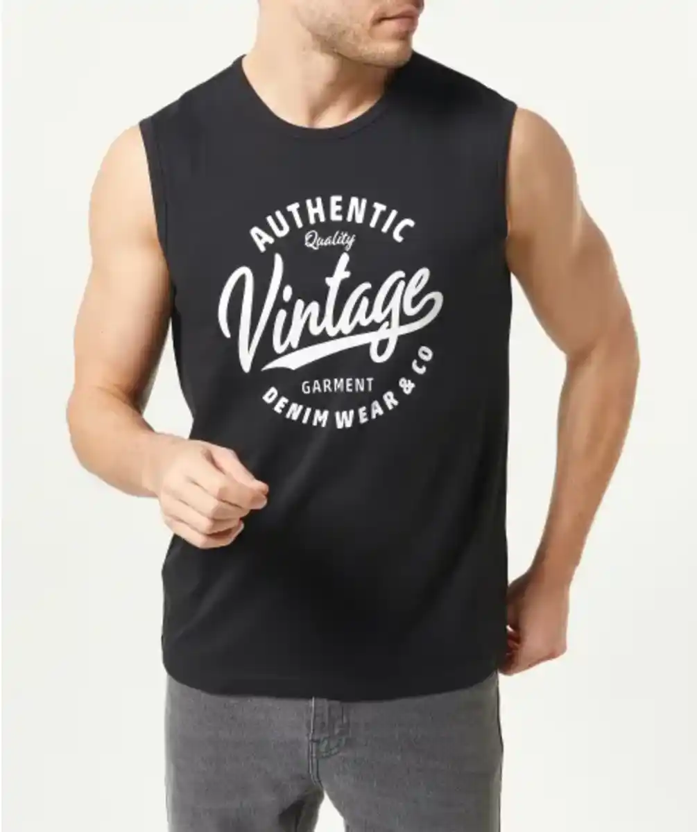 Bild 1 von Tanktop mit Frontprint, schwarz