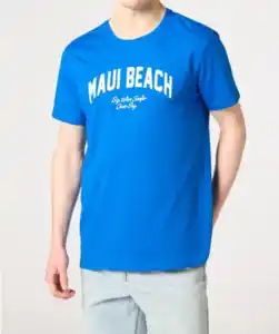 T-Shirt mit Schriftzug, royalblau