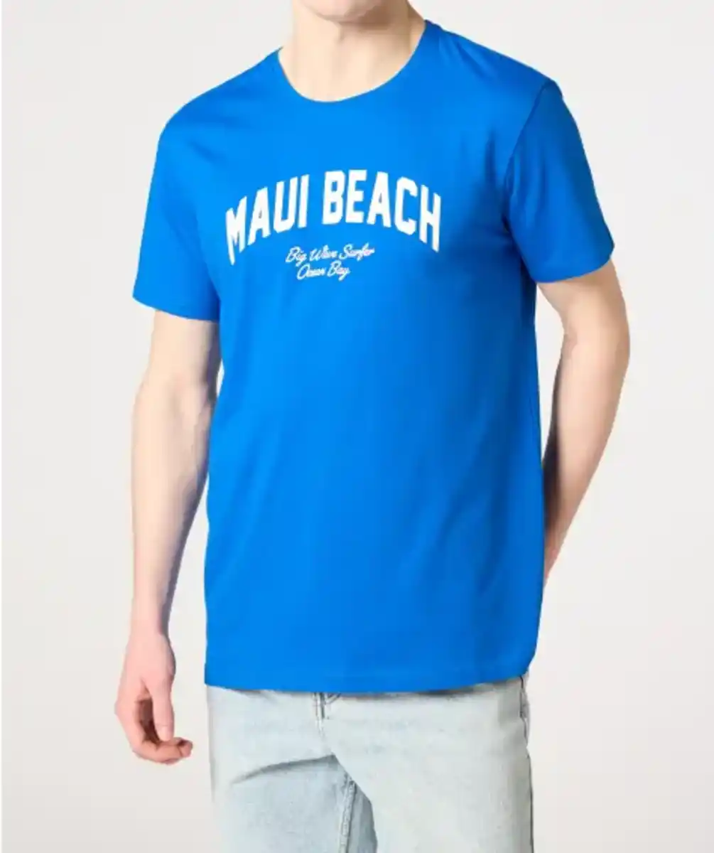 Bild 1 von T-Shirt mit Schriftzug, royalblau