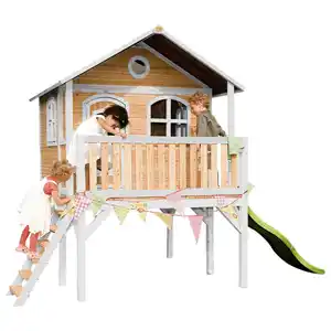 Spielhaus, Braun, Grün, Weiß, Holz, Kunststoff, 380x274x212 cm, EN 71, CE, FSC 100%, Outdoor Spielzeug, Spielhäuser