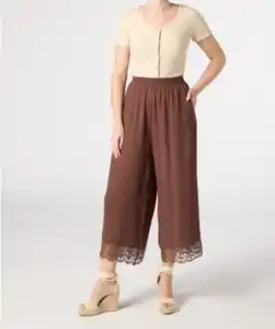 Culotte mit weitem Bein, braun