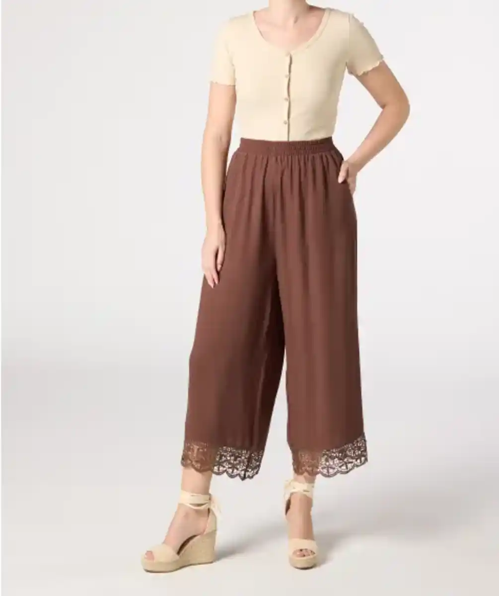 Bild 1 von Culotte mit weitem Bein, braun