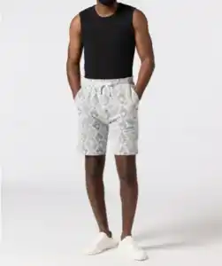 Shorts mit Rautenmuster, schwarz gemustert