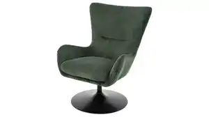 Fernsehsessel Cord grün - 360° Drehfunktion - SOLANO