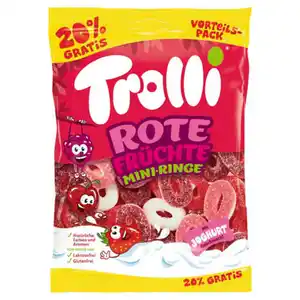 TROLLI Fruchtgummi 180 g, Rote Früchte Mini Ringe