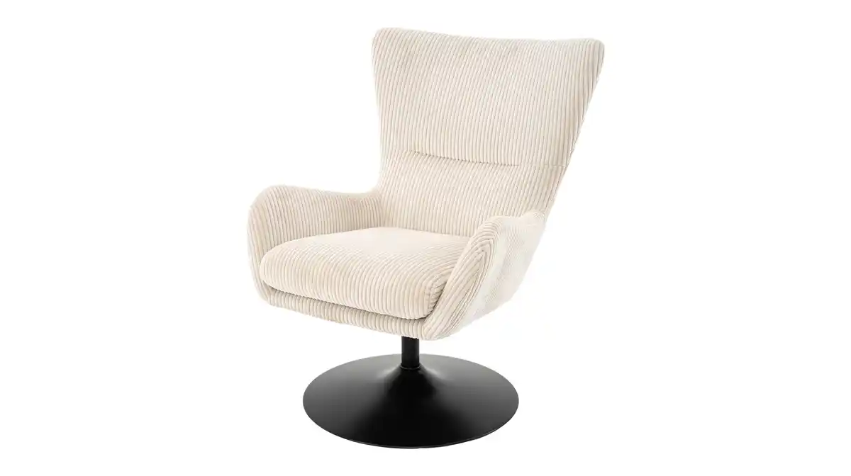 Bild 1 von Fernsehsessel Cord beige - 360° Drehfunktion - SOLANO
