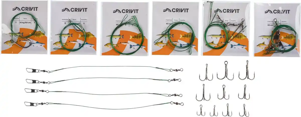 Bild 1 von CRIVIT® Stahlvorfach-Set »Raubfisch«, 24-teilig