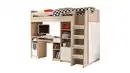 Bild 1 von Hochbett mit Schreibtisch 90 x 200 cm Eiche - weiß Kinderbett - UNIT