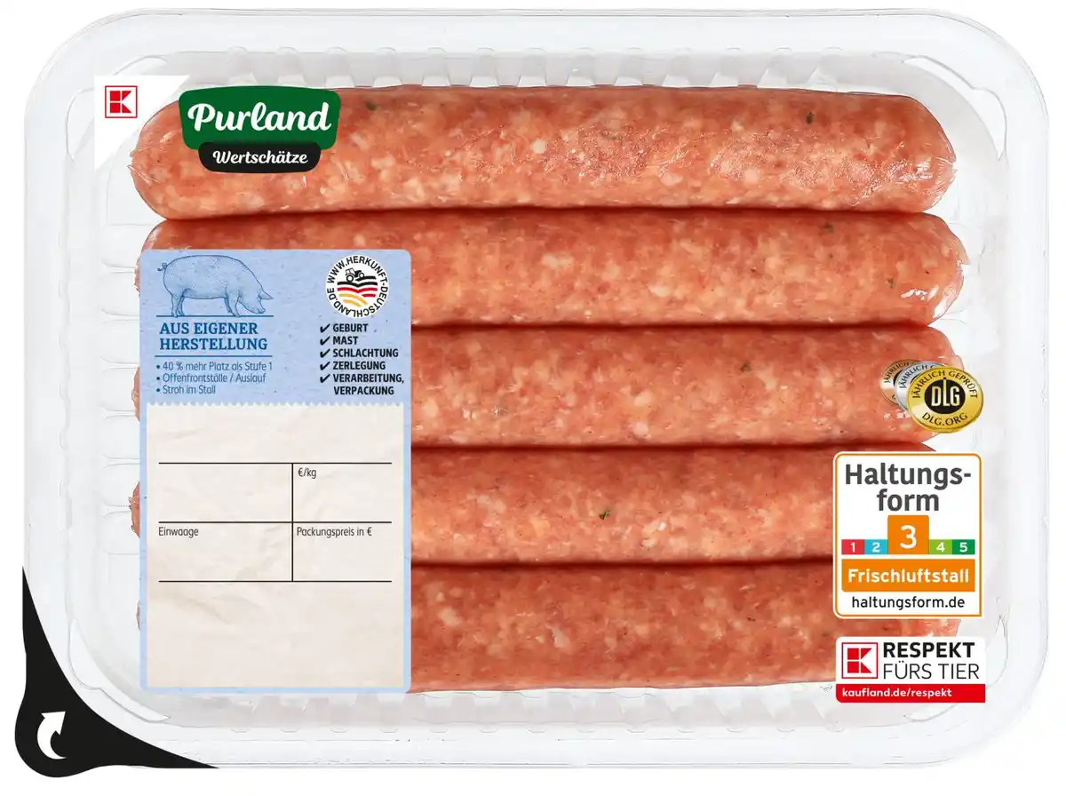 Bild 1 von K-PURLAND WERTSCHÄTZE Cipollata-Bratwurst, 5 St. = 300-g-Packg.