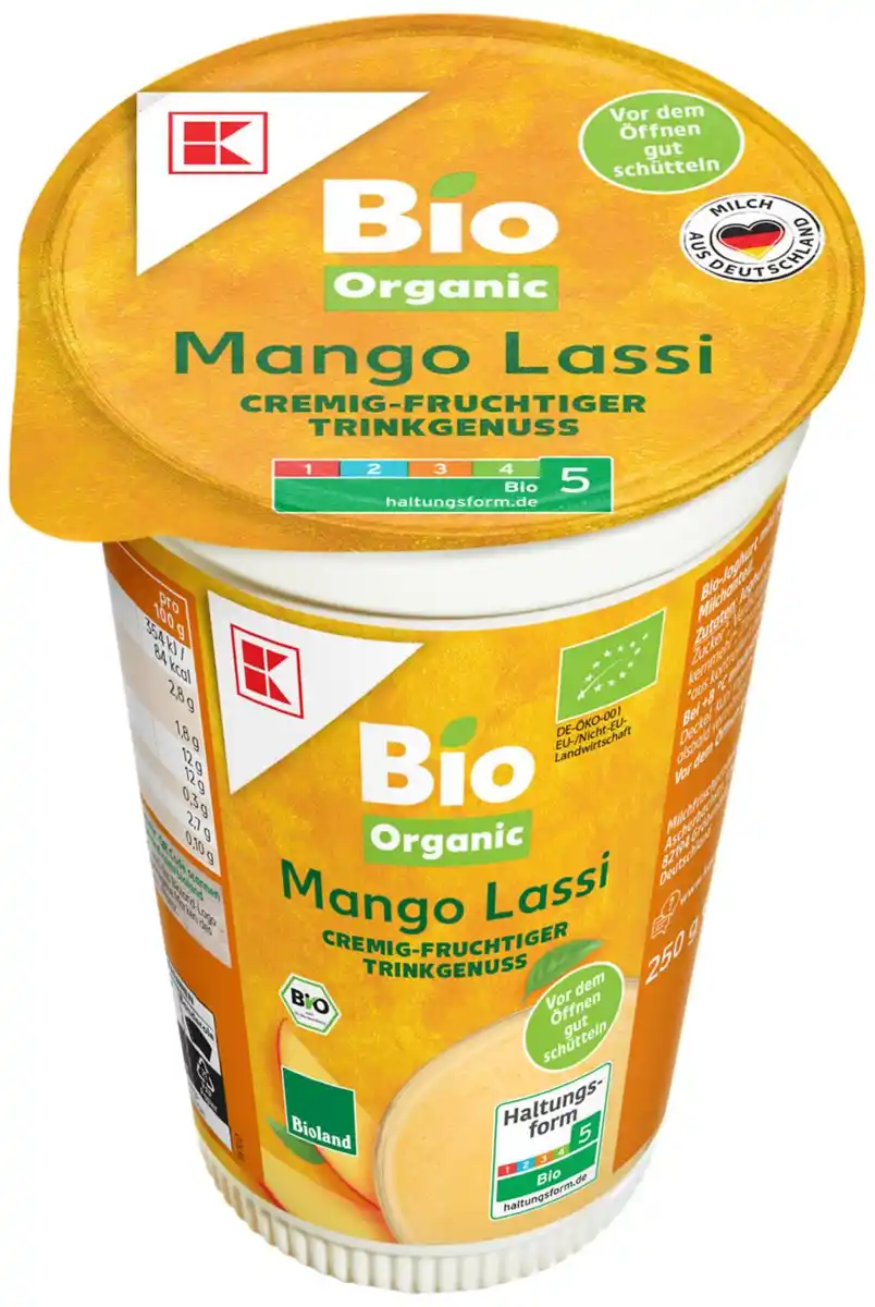 Bild 1 von K-BIO ORGANIC Bioland Mango-Lassi, 250-g-Becher