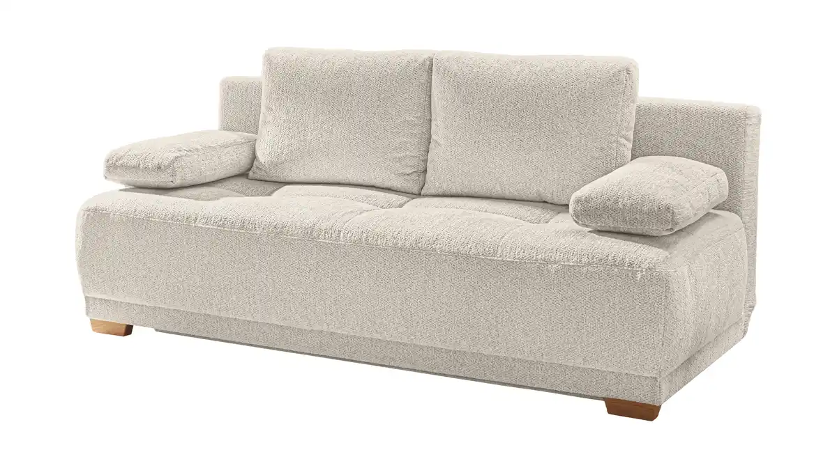 Bild 1 von Schlafsofa beige ausziehbar mit Bettkasten 205 x 105 cm - DAVE