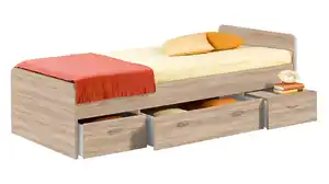 Jugendbett mit 2 Schubladen 90 x 200 cm Sonoma Eiche - BORO