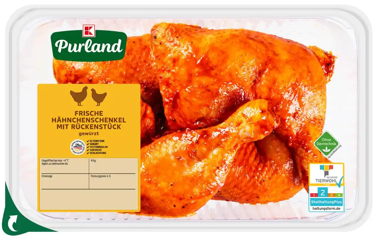 Bild 1 von K-PURLAND Hähnchenschenkel mit Rückenstück, 1,1-kg-Packg.