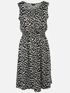 Damen Jersey Kleid Ärmellos Schwarz