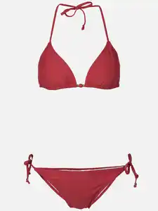 Damen Bikini Set mit Zierperlen Rot