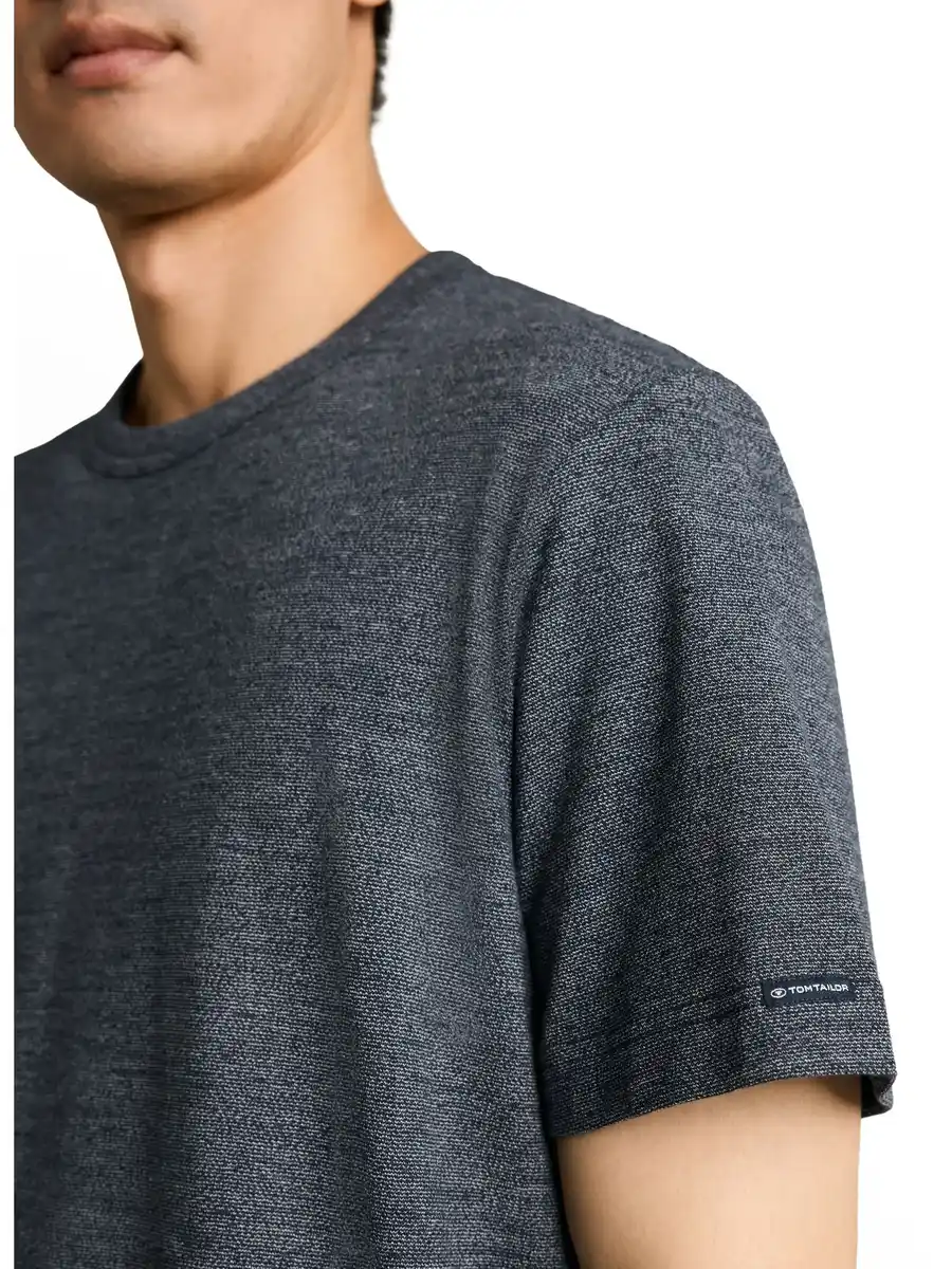 Bild 2 von Herren T-Shirt in melierter Optik Blau