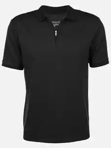 Herren Polo unifarben Schwarz