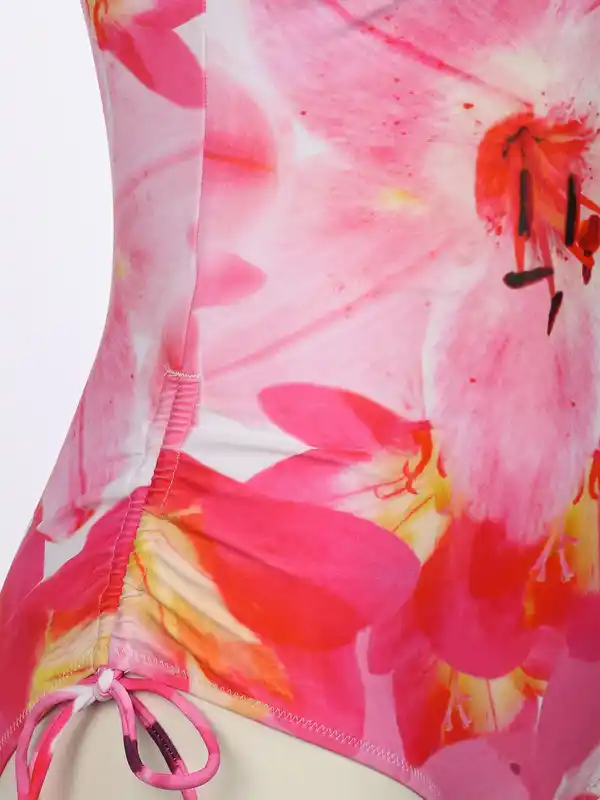 Bild 3 von Damen Badeanzug Blumen Pink