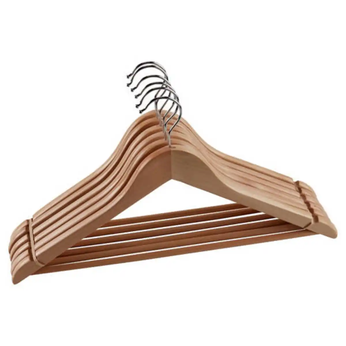 Bild 1 von HOME CREATION Holz-Kleiderbügel, 6er-Packung Natural