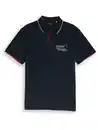 Bild 3 von Herren Poloshirt mit Schriftzug-Print Blau