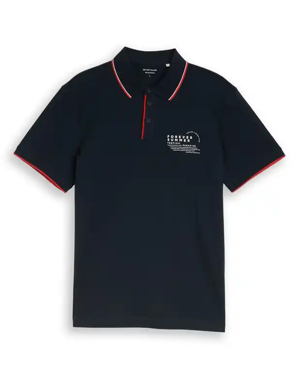 Bild 3 von Herren Poloshirt mit Schriftzug-Print Blau